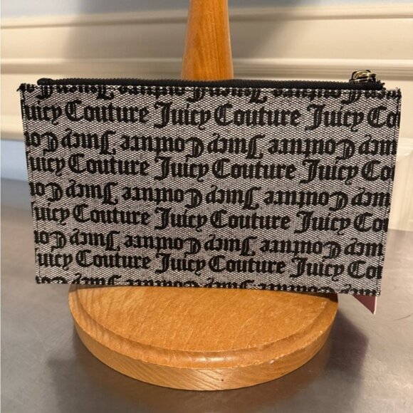 Juicy Couture Goth Stat Blk Peek a Bow wristlet - Picture 2 of 9